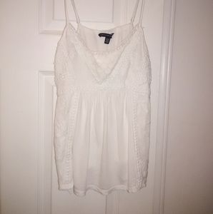 American Eagle white lace cotton tank top